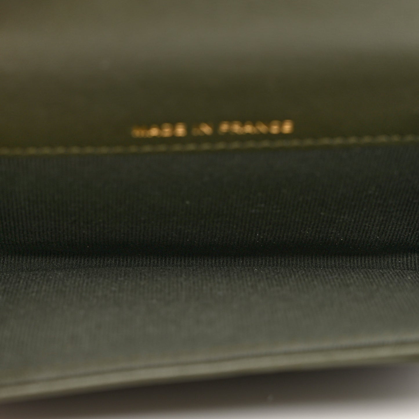 Lambskin Quilted Flap Card Holder Wallet Khaki