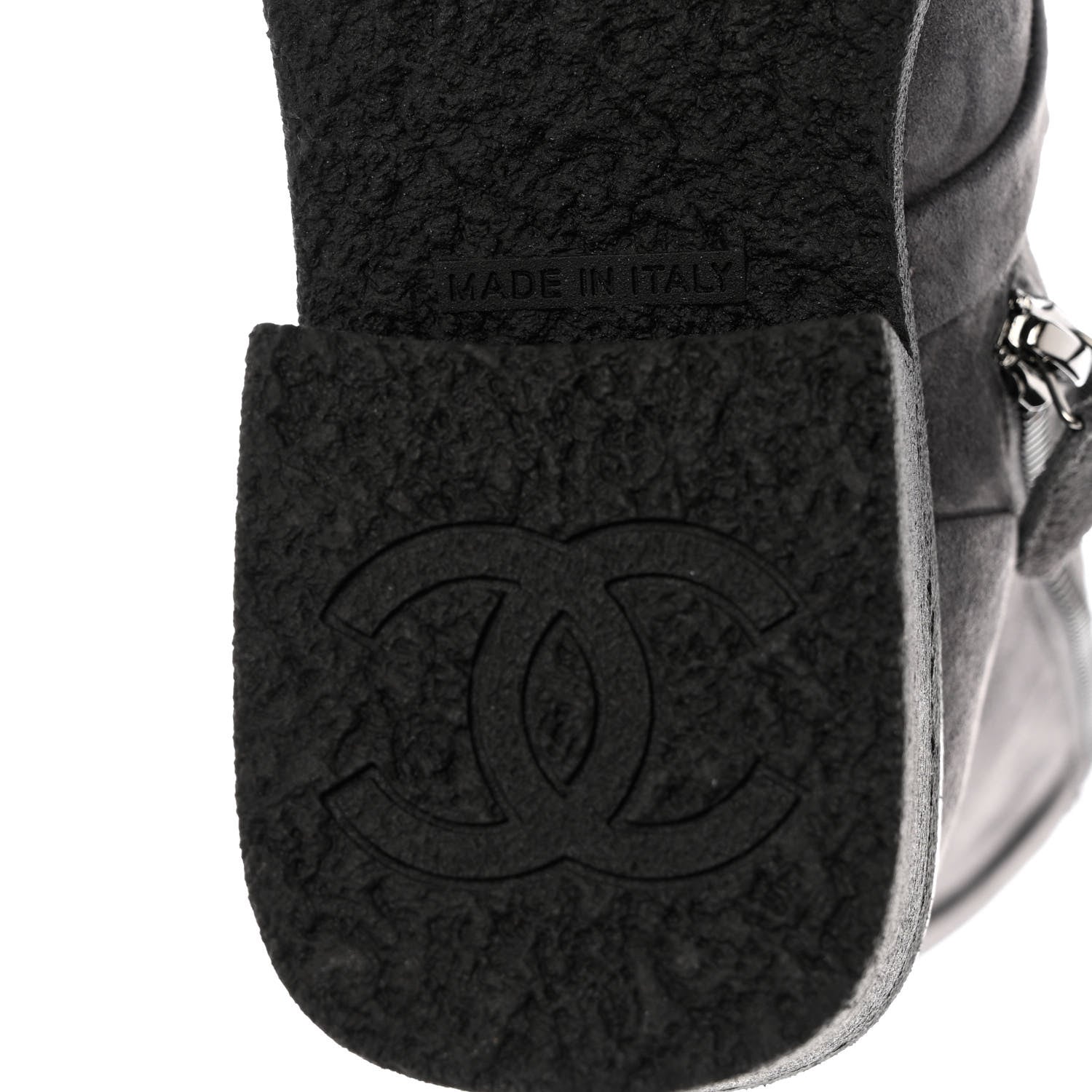 Chanel Suede Calfskin Cap Toe Short Boots 35 Dark Grey Black 8 of 10