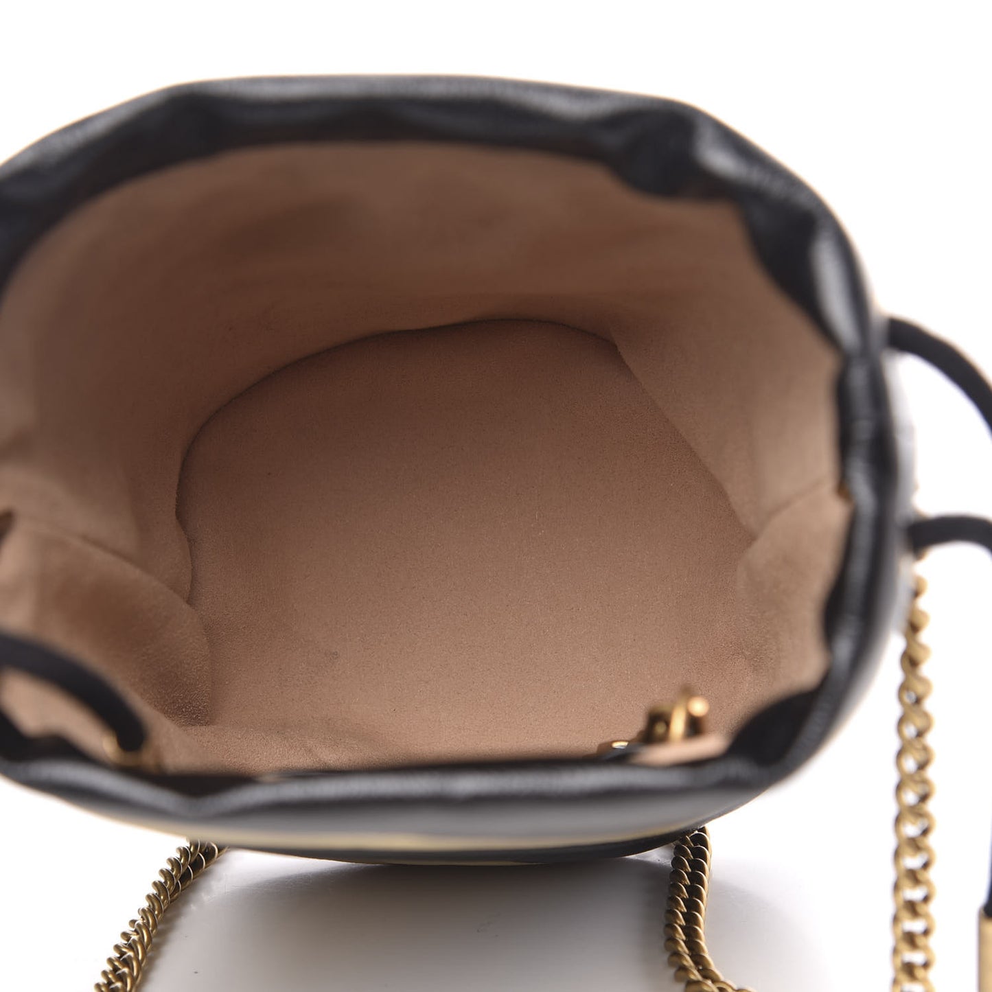 Azalea Calfskin Matelasse Diagonal Patchwork Mini Torchon GG Marmont 2.0 Bucket Bag Black Beige Romantic Cerise