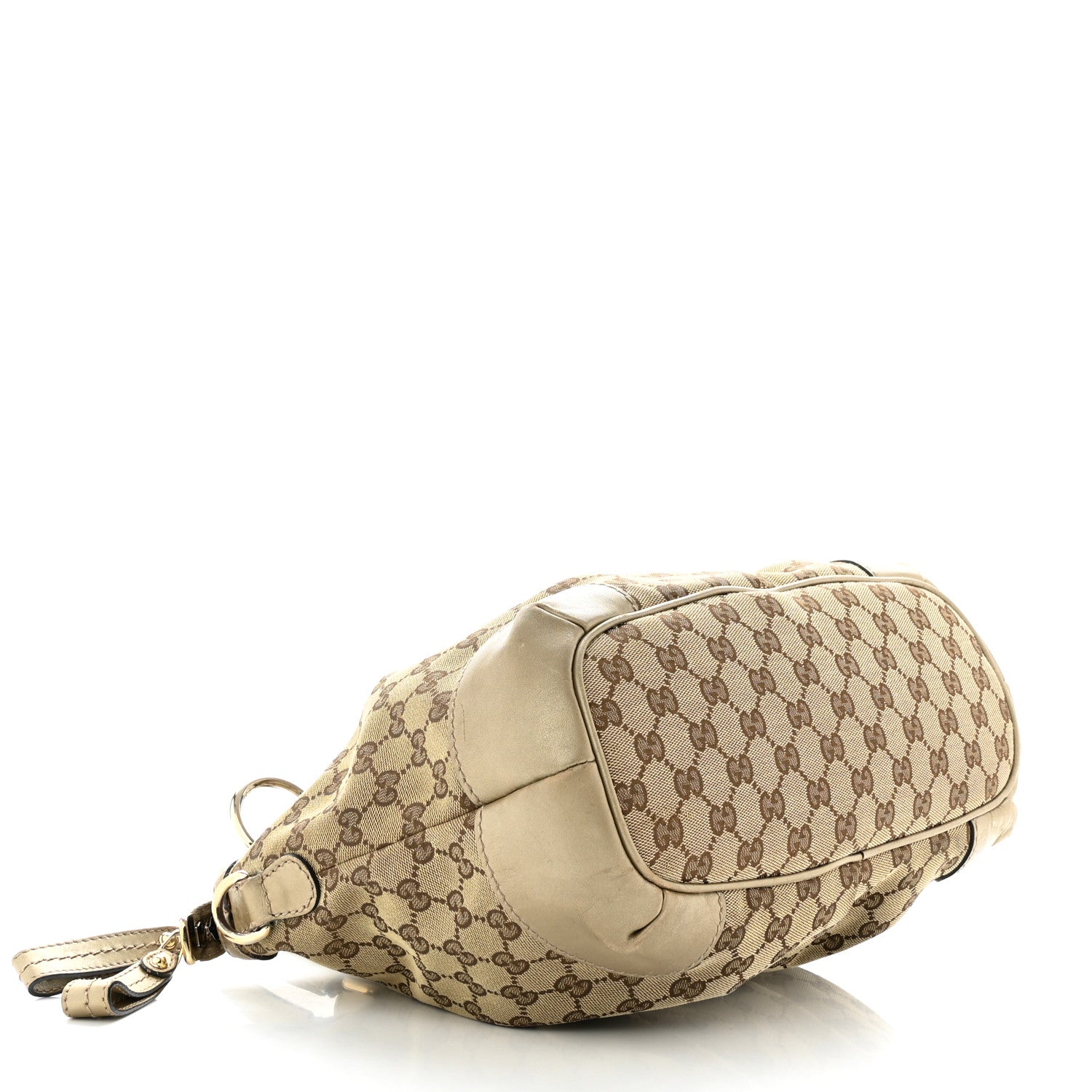 Gucci Monogram Margaux Calfskin Medium Sukey Top Handle Bag Beige Ebony Mystic White 4 of 17