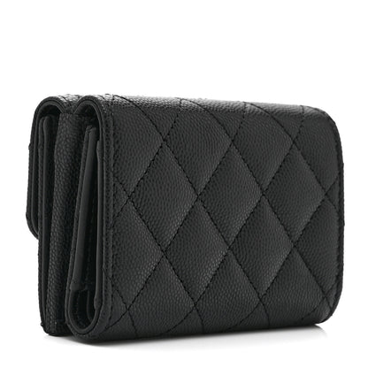 Chanel Caviar Quilted Enamel Coco Casino Double Flap Wallet Black 3 of 7