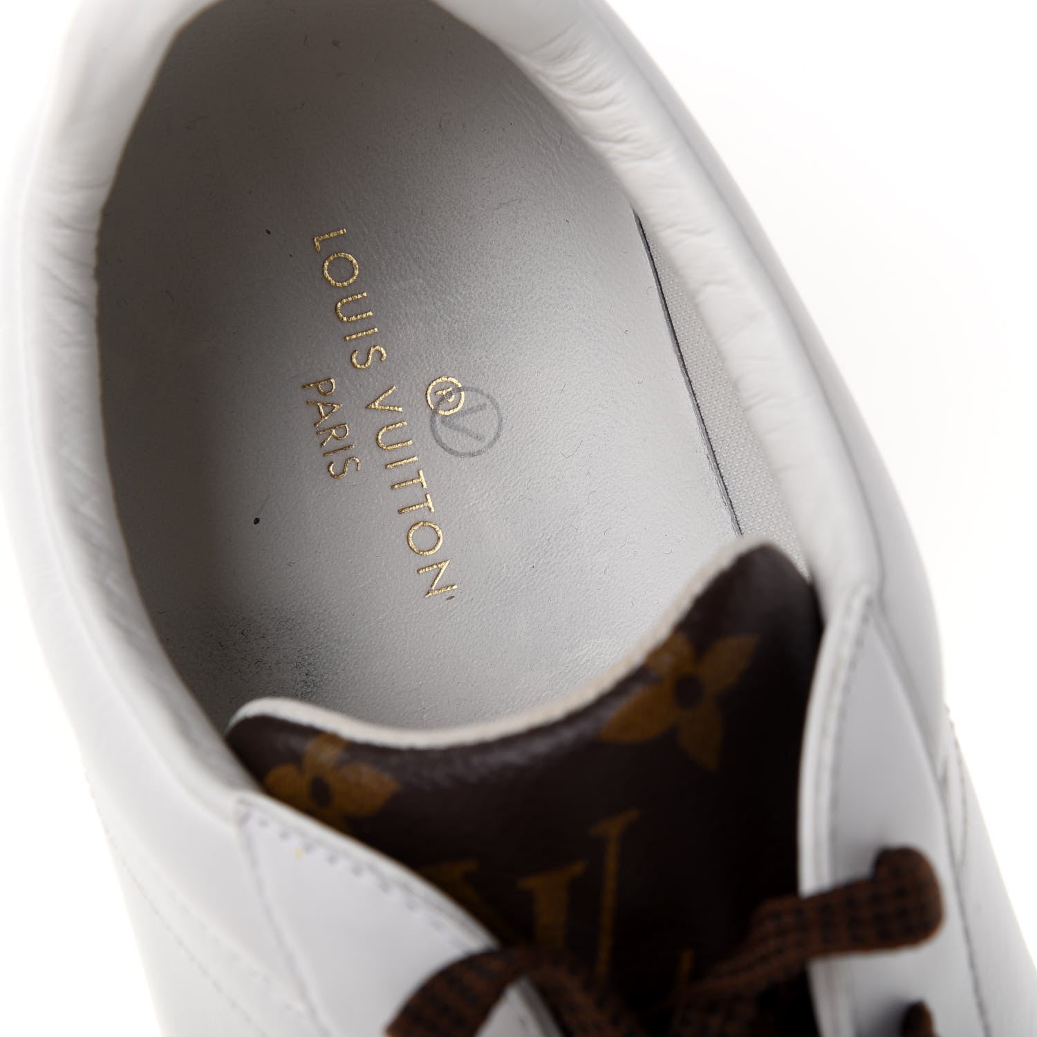 Louis Vuitton Mens Calfskin Monogram Luxembourg Sneakers 7.5 White 8 of 12