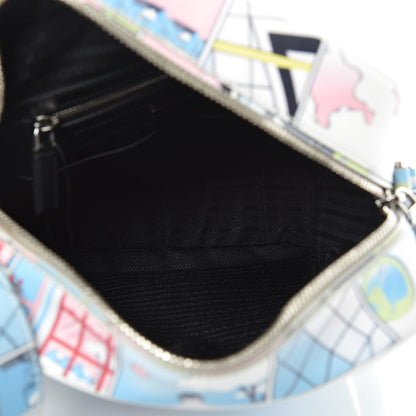 Prada X JAMES JEAN Vitello Comics Flat Messenger Bag Azzurro 5 of 11