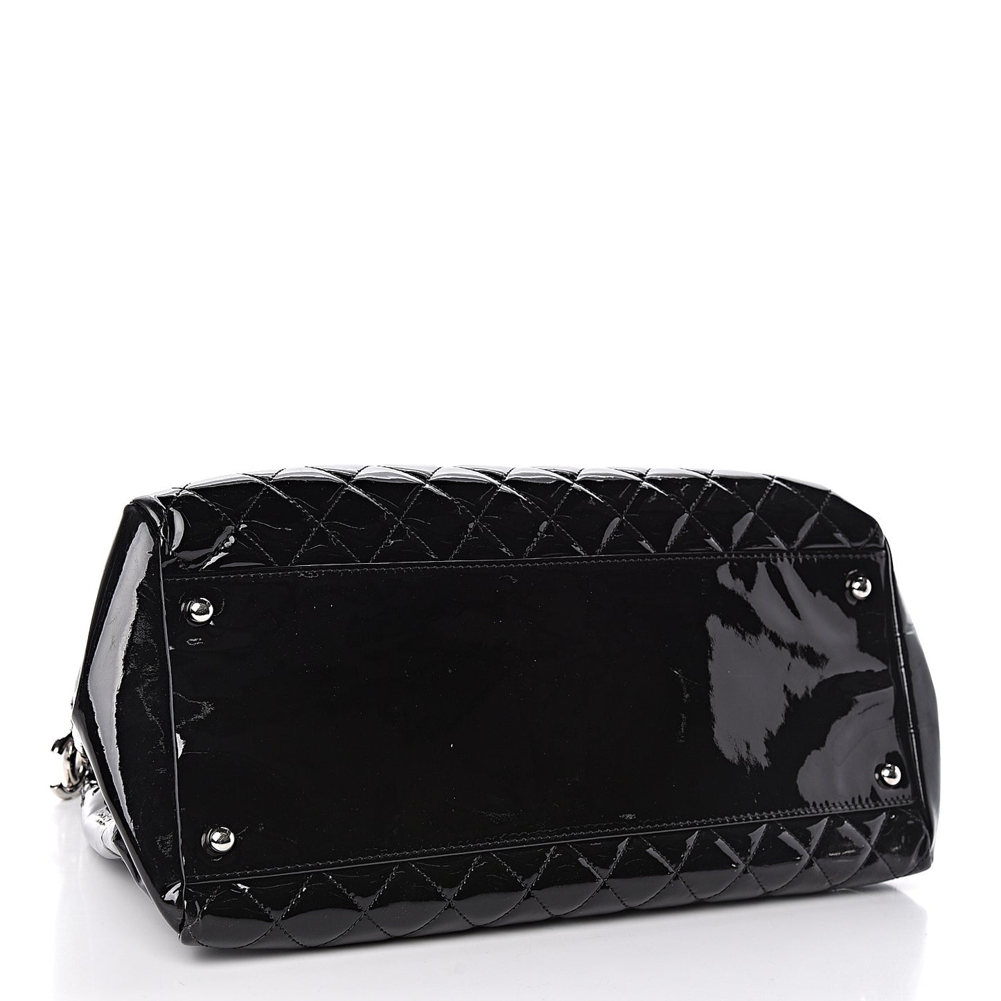 Patent Quilted Large Just Mademoiselle Bowling Bag Black