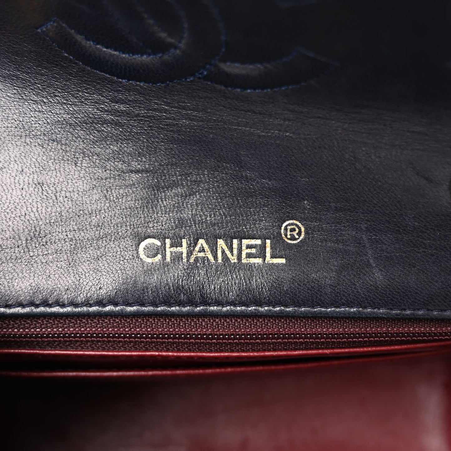Lambskin Quilted Mini Square Flap Navy Blue