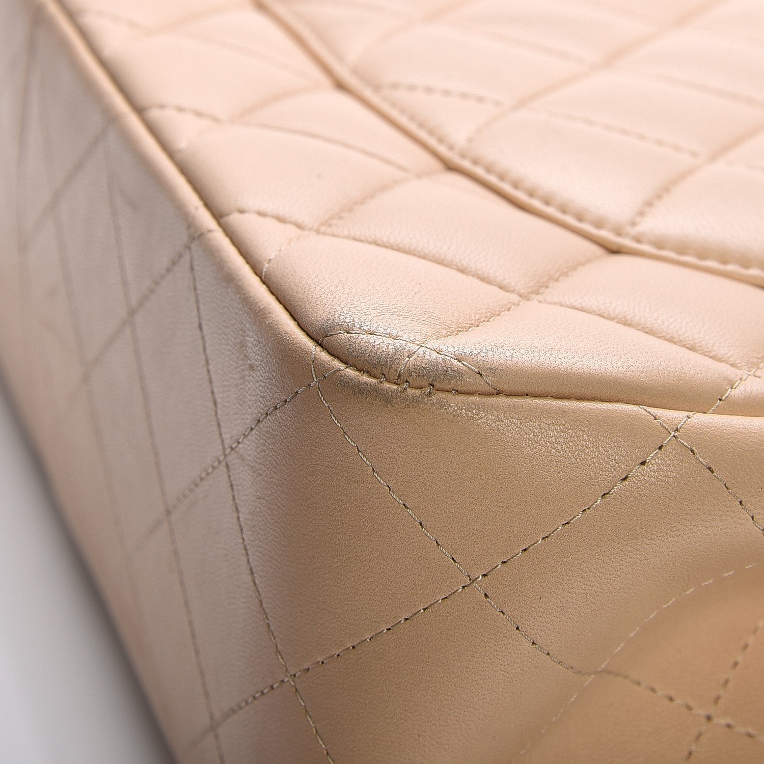 Chanel Lambskin Quilted Jumbo Double Flap Beige 3 of 14