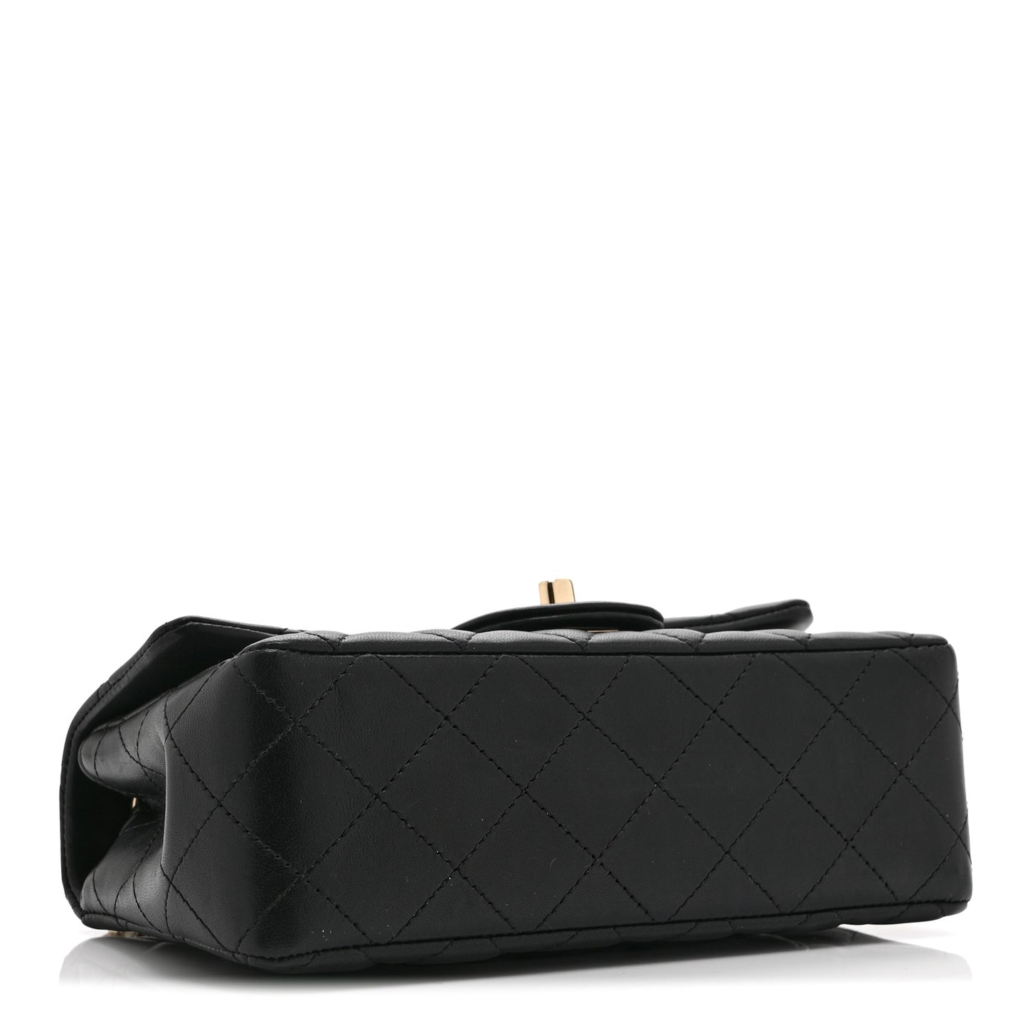 Lambskin Quilted Mini Coco Charms Rectangular Flap Black