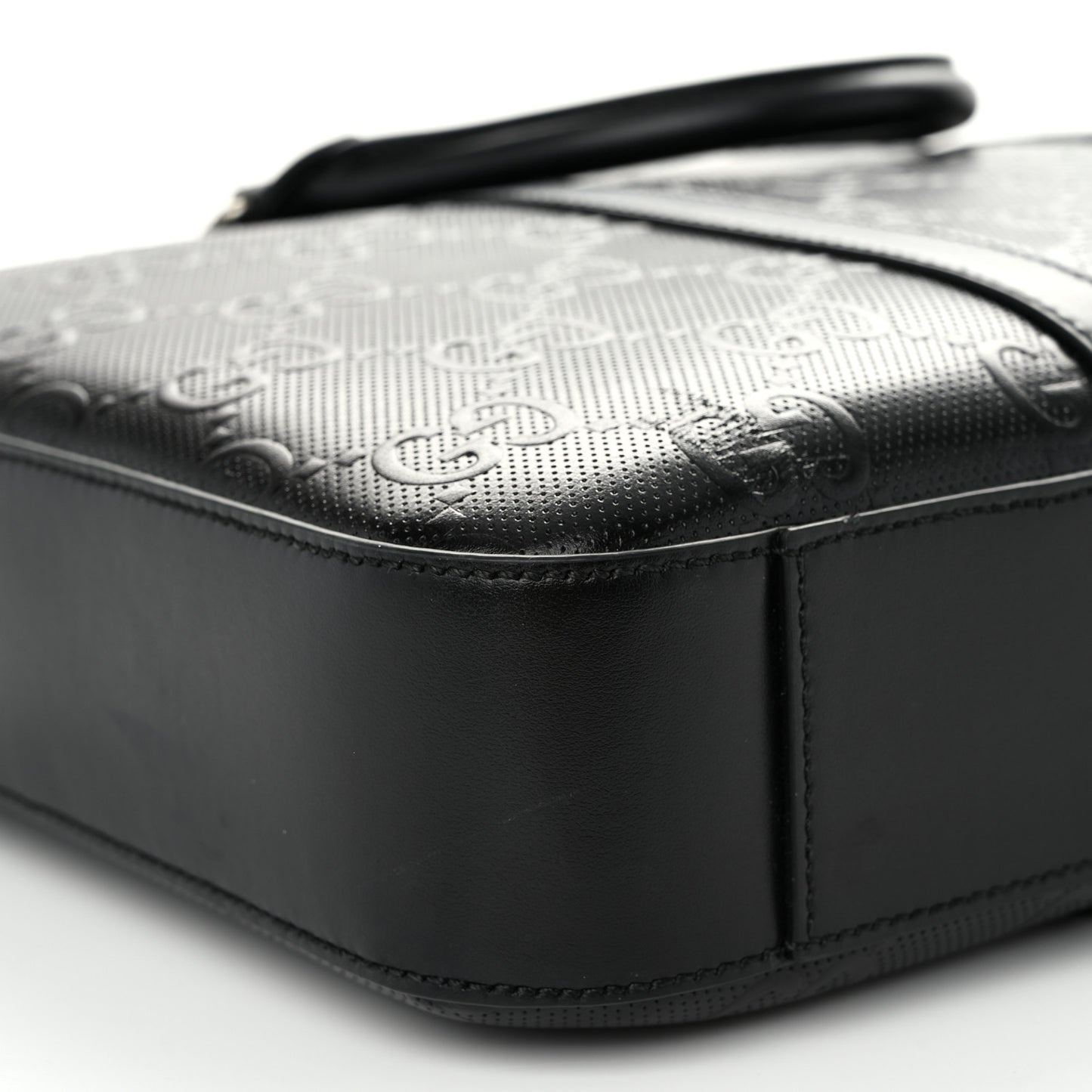 Calfskin GG Tennis Embossed Briefcase Black