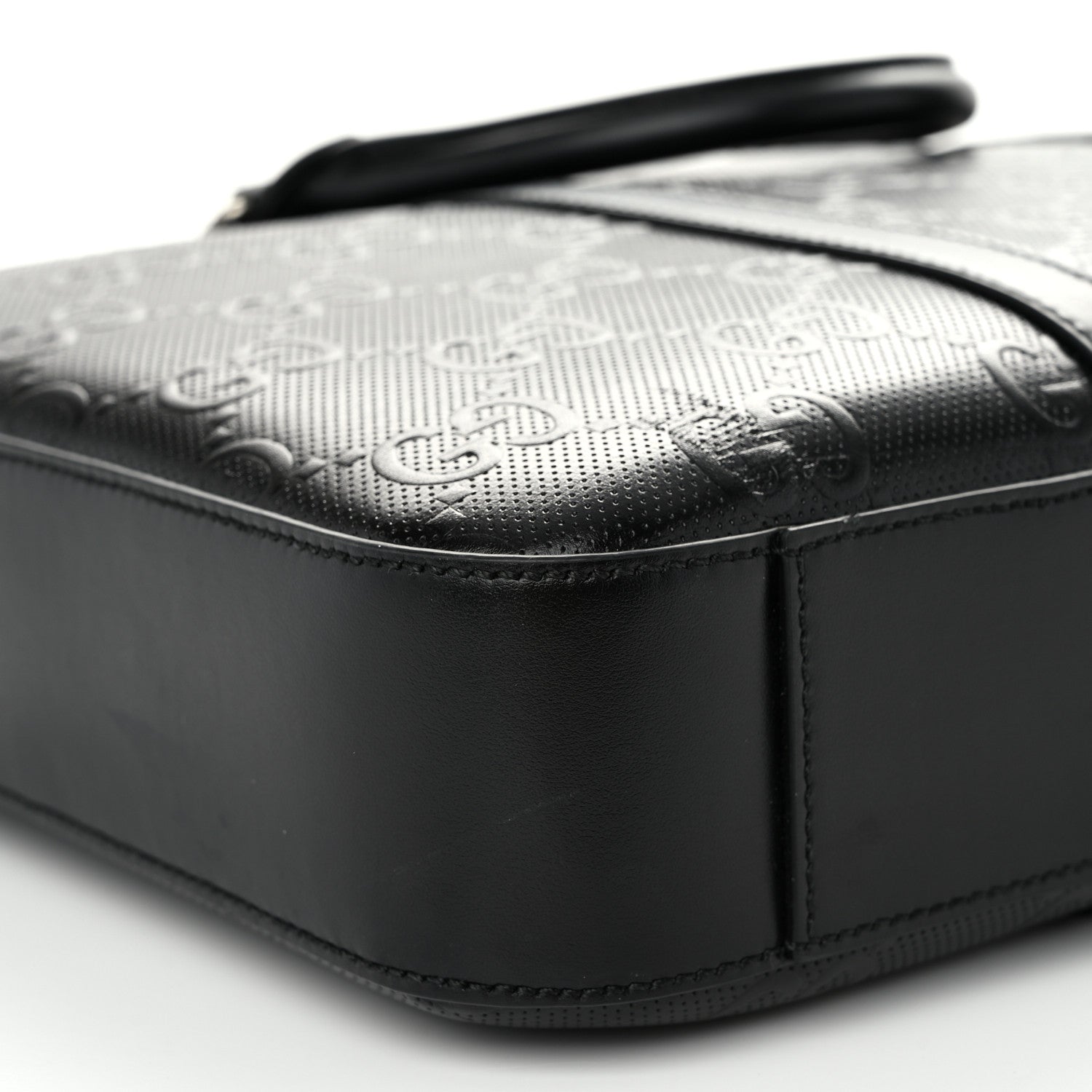 Gucci Calfskin GG Tennis Embossed Briefcase Black 9 of 10