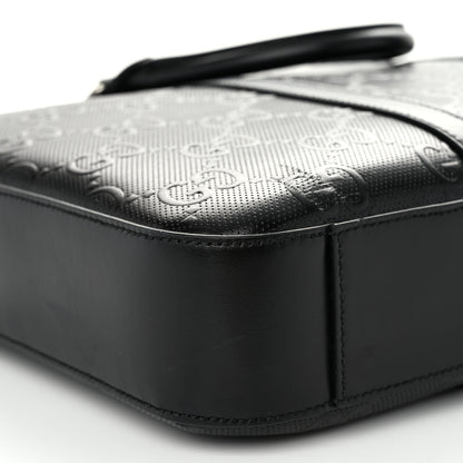 Gucci Calfskin GG Tennis Embossed Briefcase Black 9 of 10
