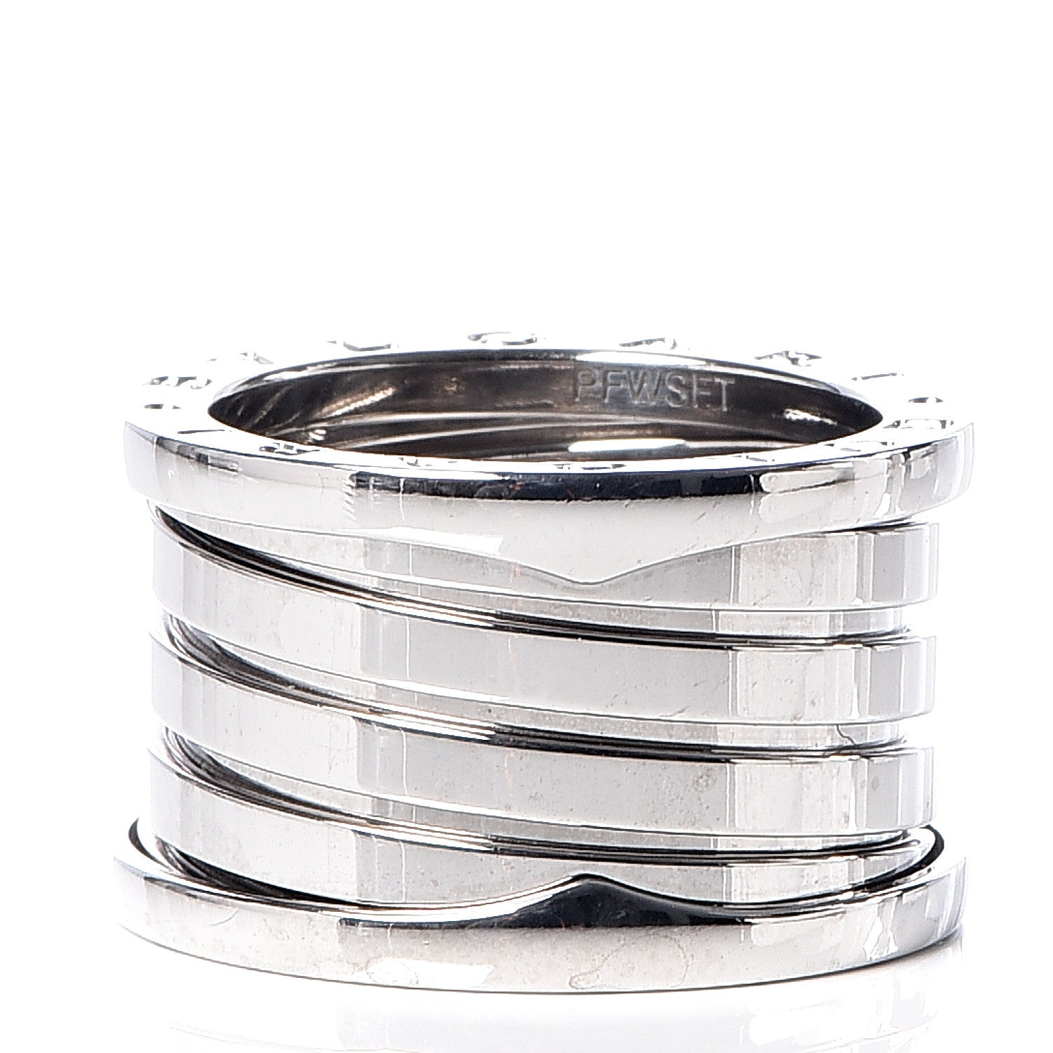 Bulgari 18K White Gold B.Zero1 Five-Band XX Anniversary Ring 54 6.75 4 of 7