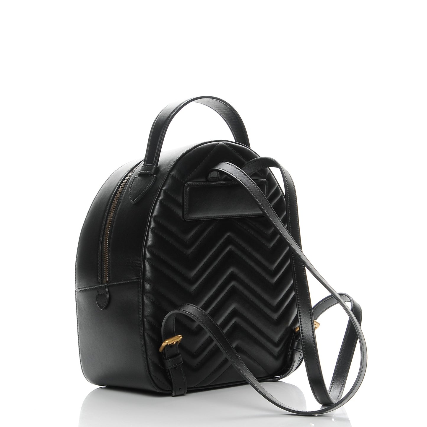 Calfskin Matelasse Animal Studs GG Marmont Dome Backpack Black