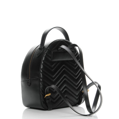 Gucci Calfskin Matelasse Animal Studs GG Marmont Dome Backpack Black 3 of 7