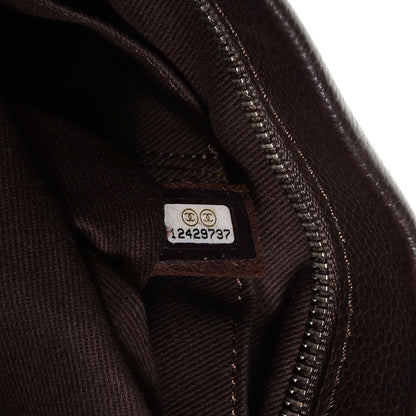 Chanel Caviar CC Tuck Medium Tote Brown 7 of 9