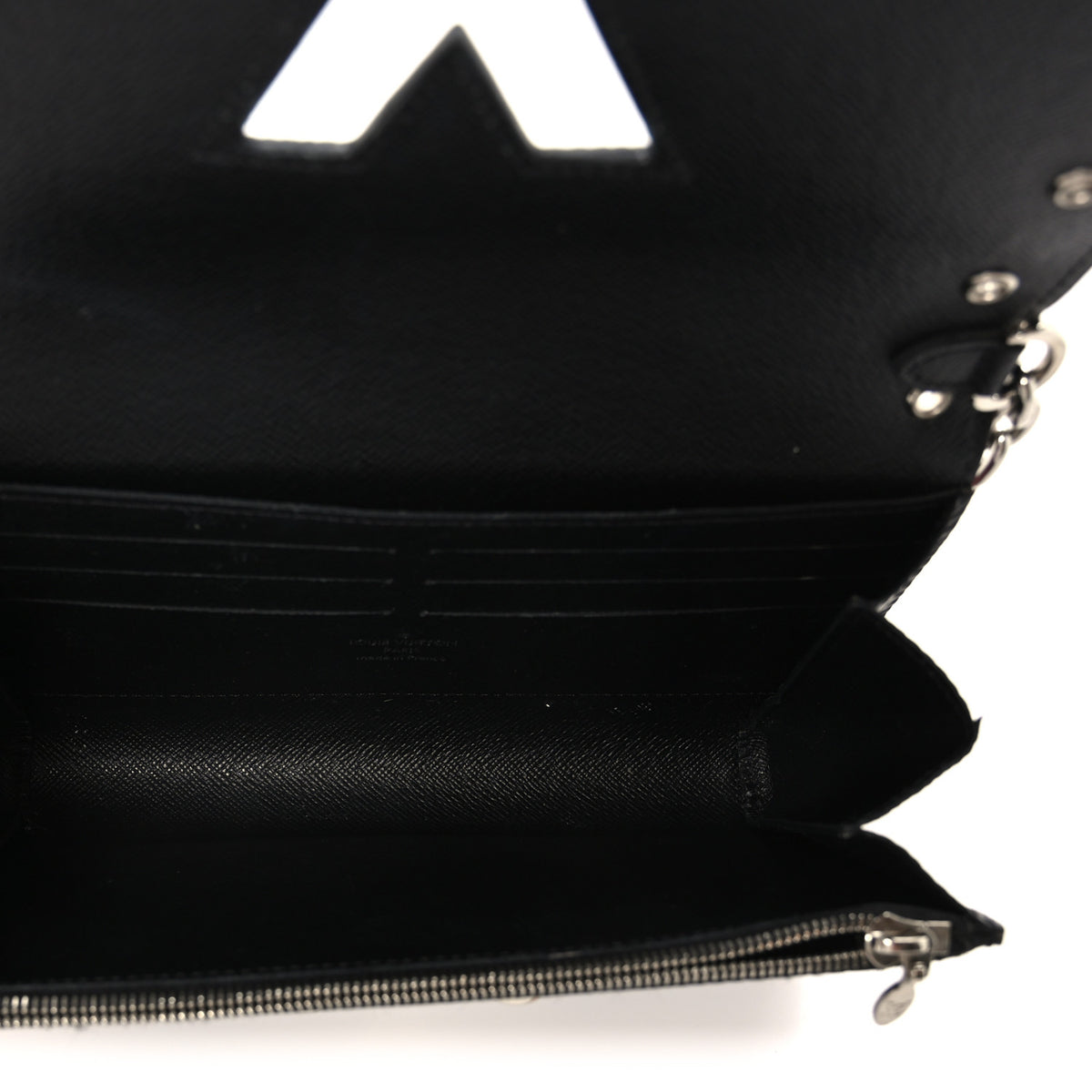 Louis Vuitton Epi Studded Twist Chain Wallet Black 4 of 9