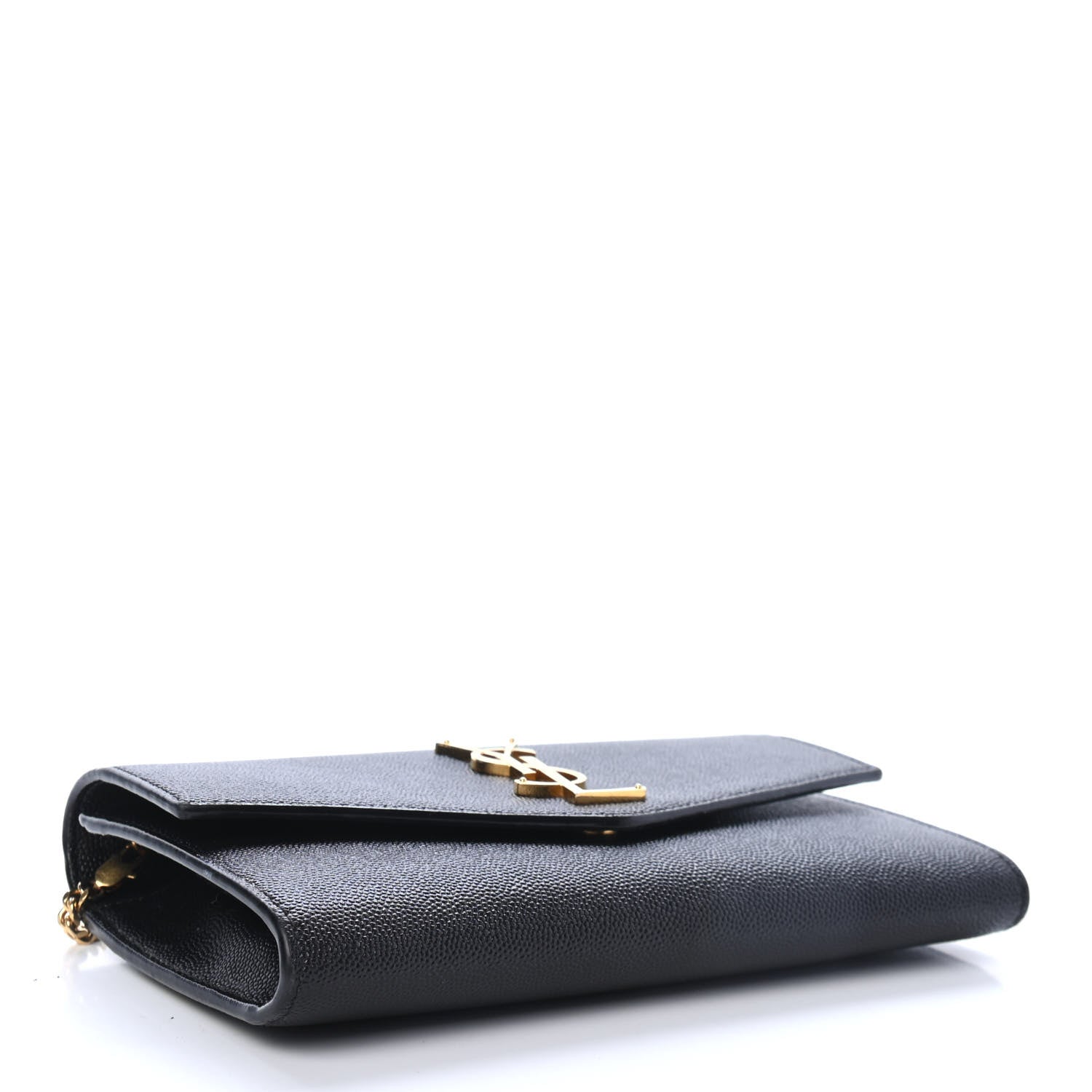 Saint Laurent Grain De Poudre Uptown Chain Wallet Black 3 of 4