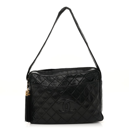Chanel Lambskin Quilted CC Tassel Camera Case Black 1 of 13