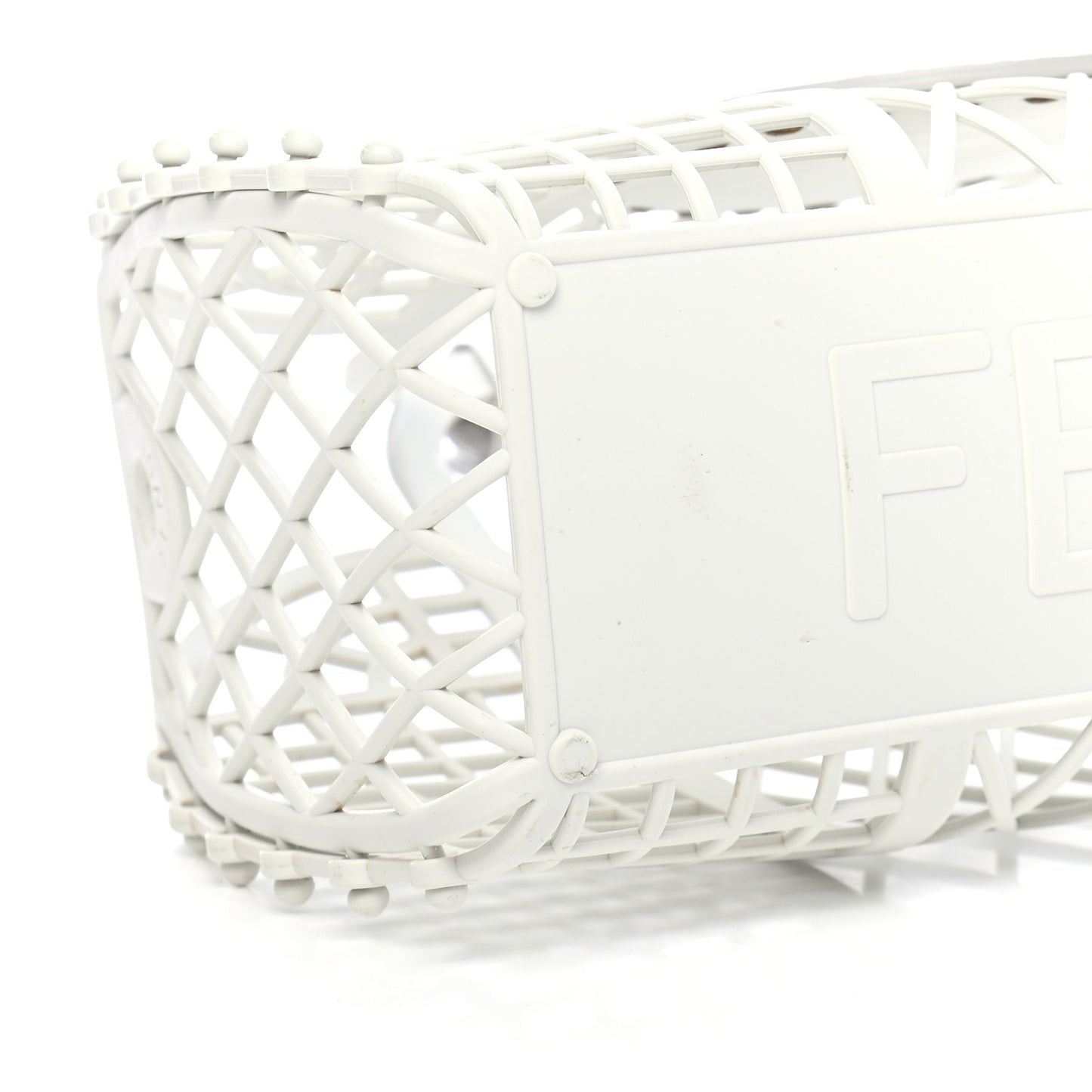 Recycled Plastic Vitello Liberty Matte Small Fendi Basket White Ice