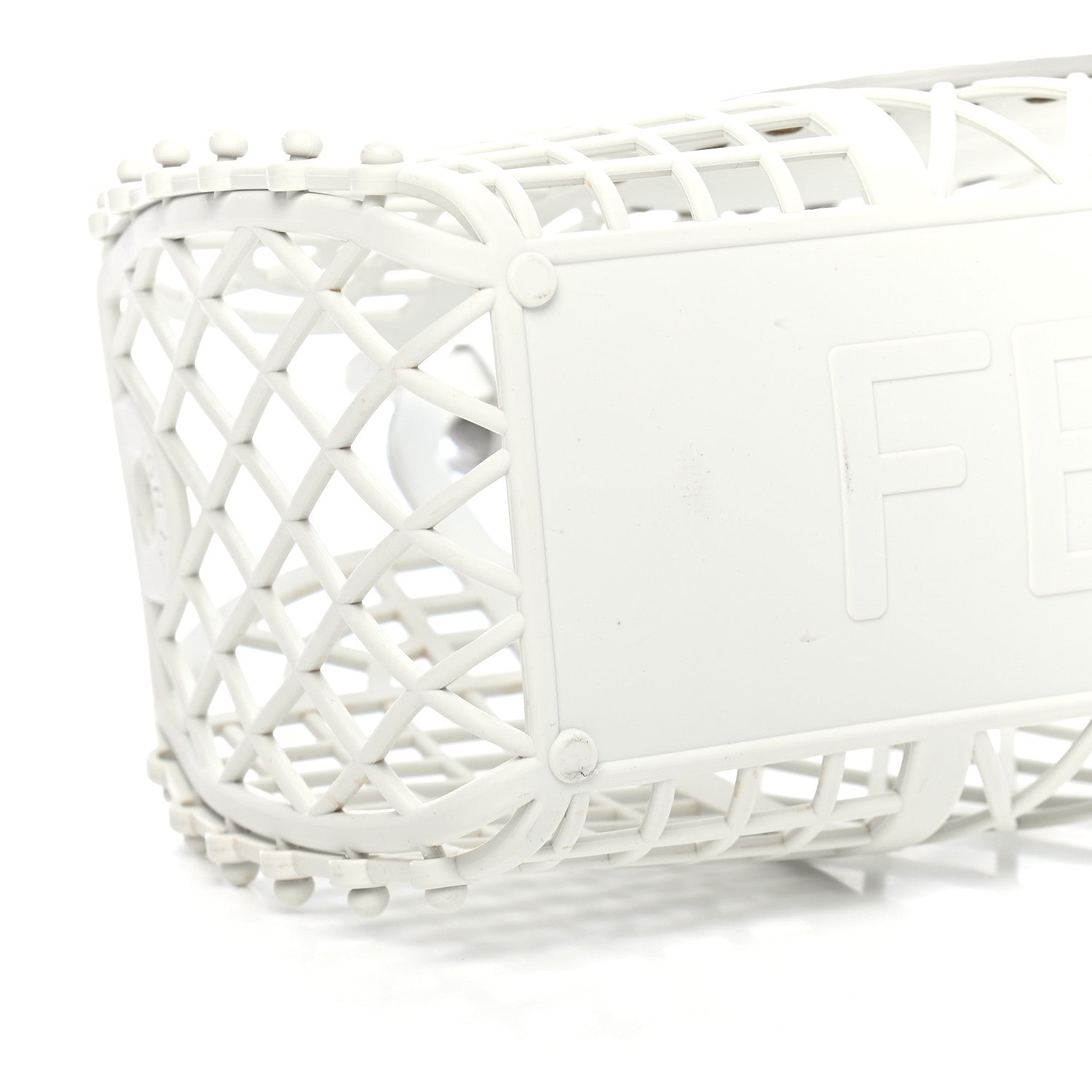 Fendi Recycled Plastic Vitello Liberty Matte Small Fendi Basket White Ice 8 of 9