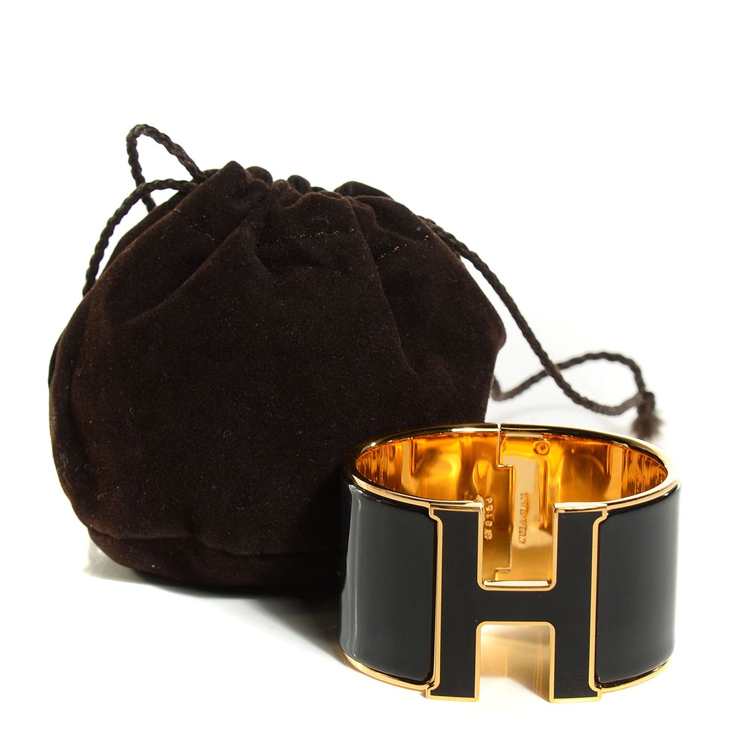 Enamel Extra Wide Clic H Bracelet PM Black