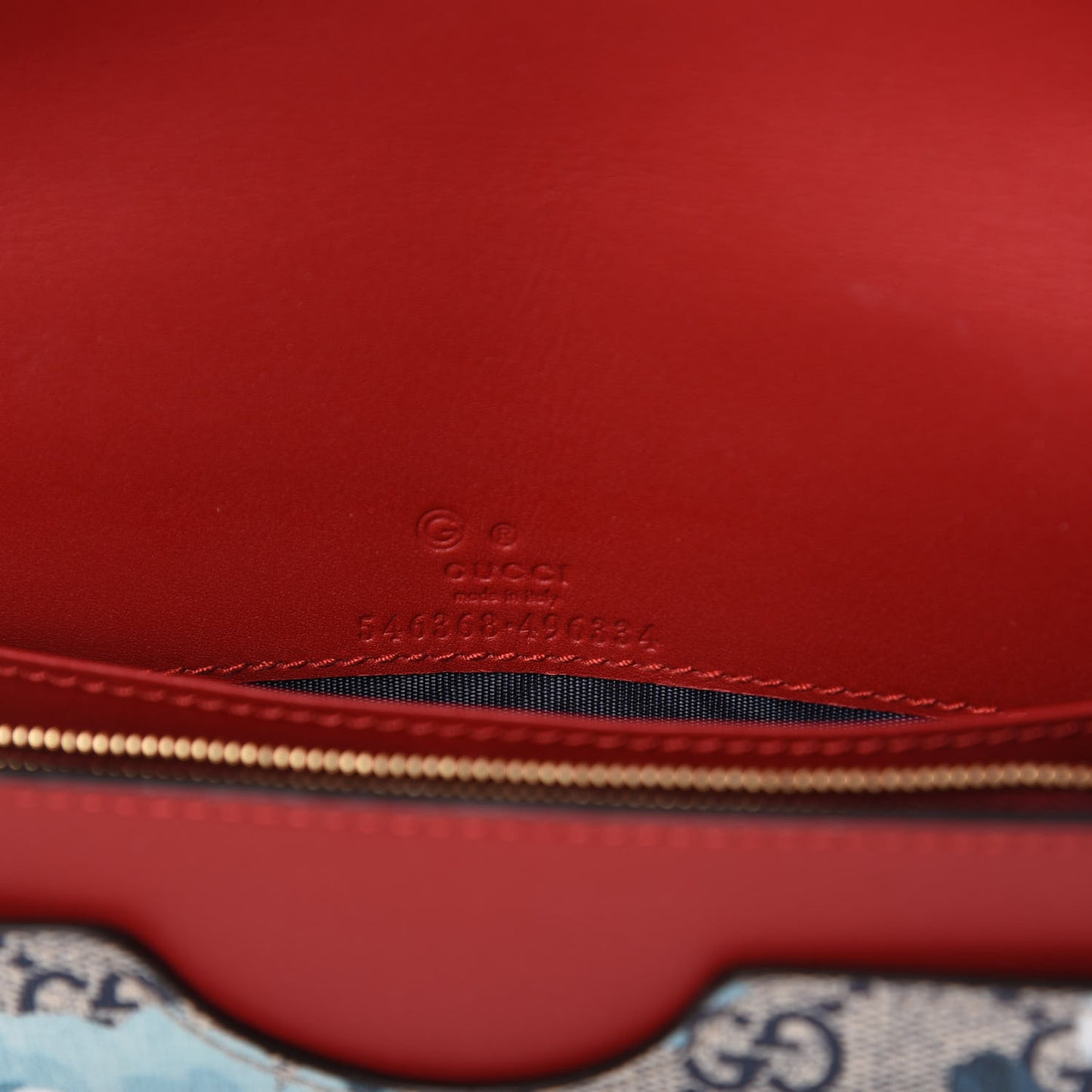 GG Supreme Monogram Blooms Chain Wallet Blue