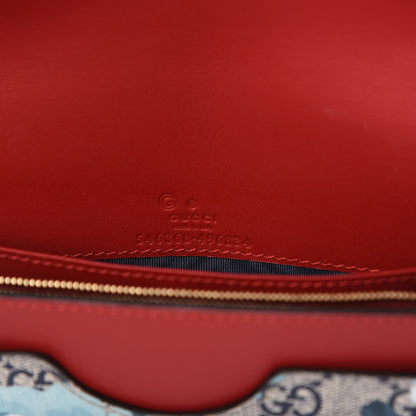 Gucci GG Supreme Monogram Blooms Chain Wallet Blue 8 of 9