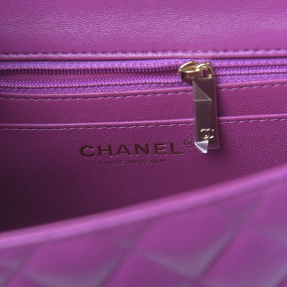 Chanel Lambskin Quilted Mini Square Flap Purple 7 of 10