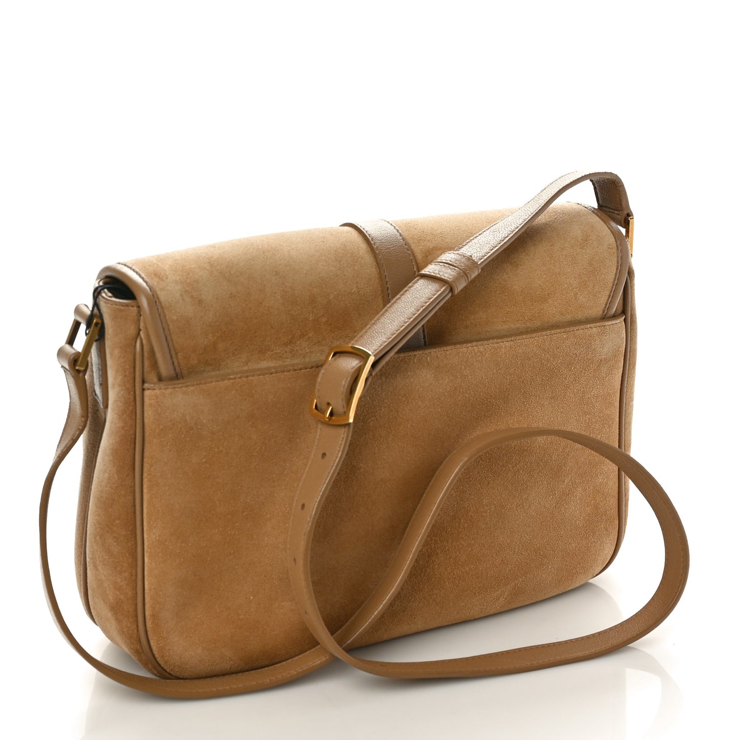 Suede Sorbonne Medium Shoulder Bag Natural Tan