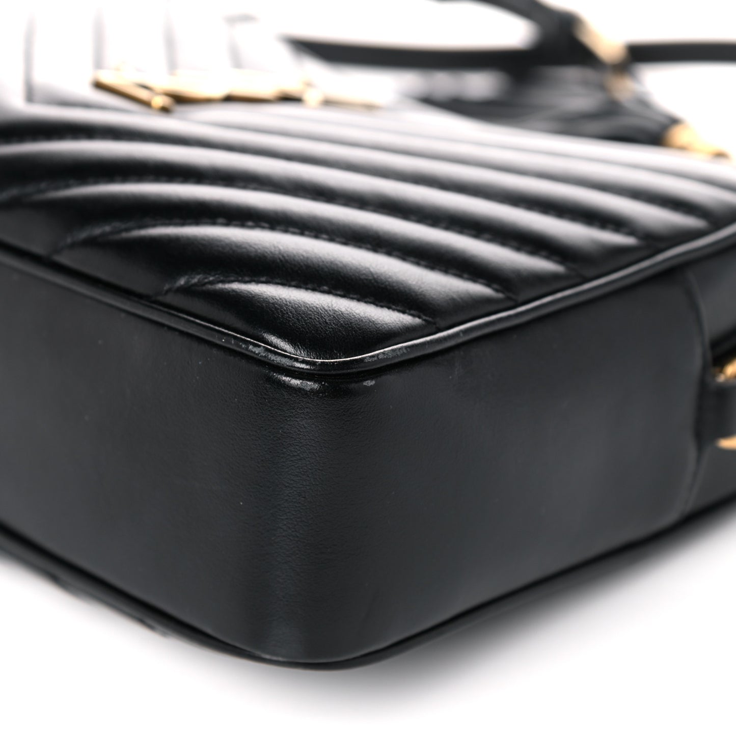 Calfskin Matelasse Monogram Lou Camera Bag Black