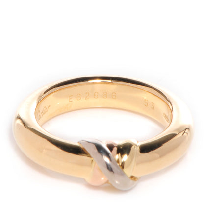 Cartier 18k Pink Yellow White Gold Trinity Ring 6.25 1 of 6