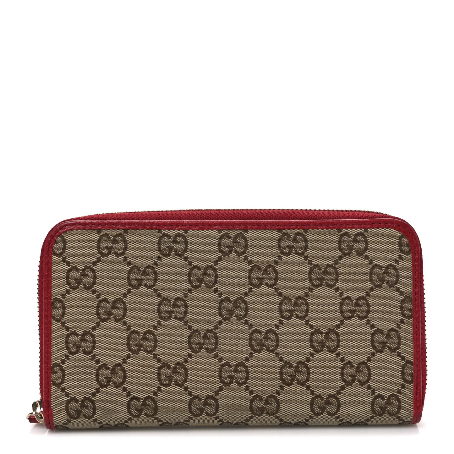Monogram Dollar Calfskin Zip Around Wallet Beige Ebony Rosso