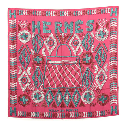 Hermes Silk Kelly En Perles Wash Scarf 140 Rose Indien Canard Gris Perle 1 of 2
