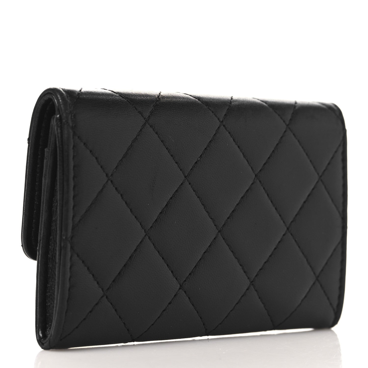 Chanel Lambskin Quilted Flap Card Holder Black 3 of 9