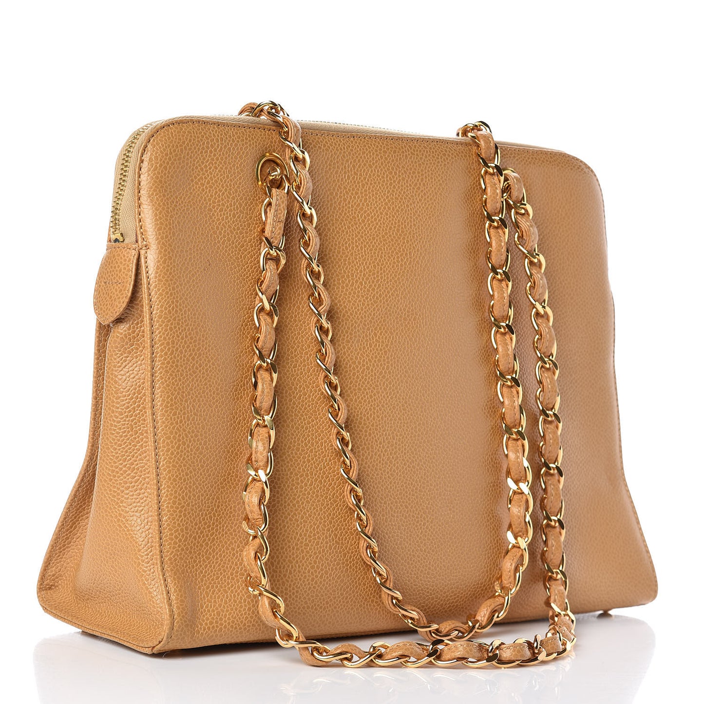 Caviar Flap Shoulder Bag Beige