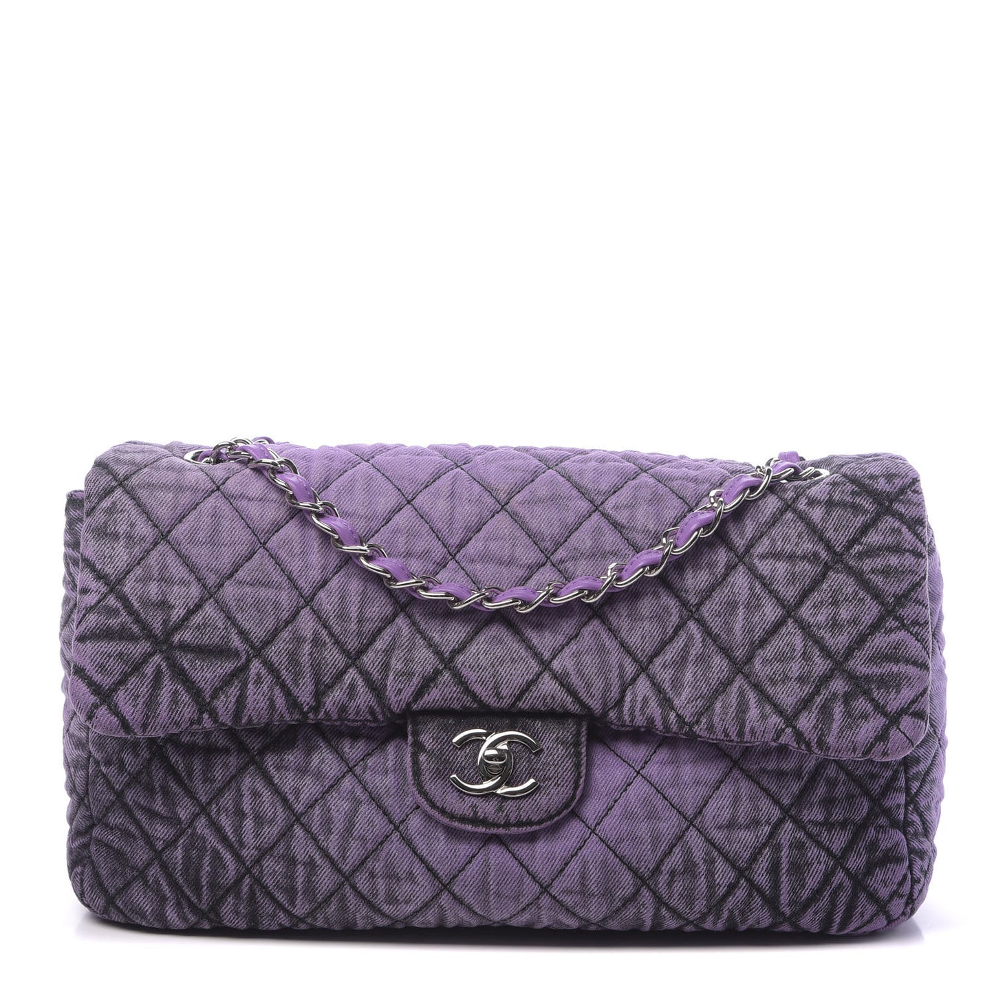 Denim Quilted Denimpression Flap Purple Black