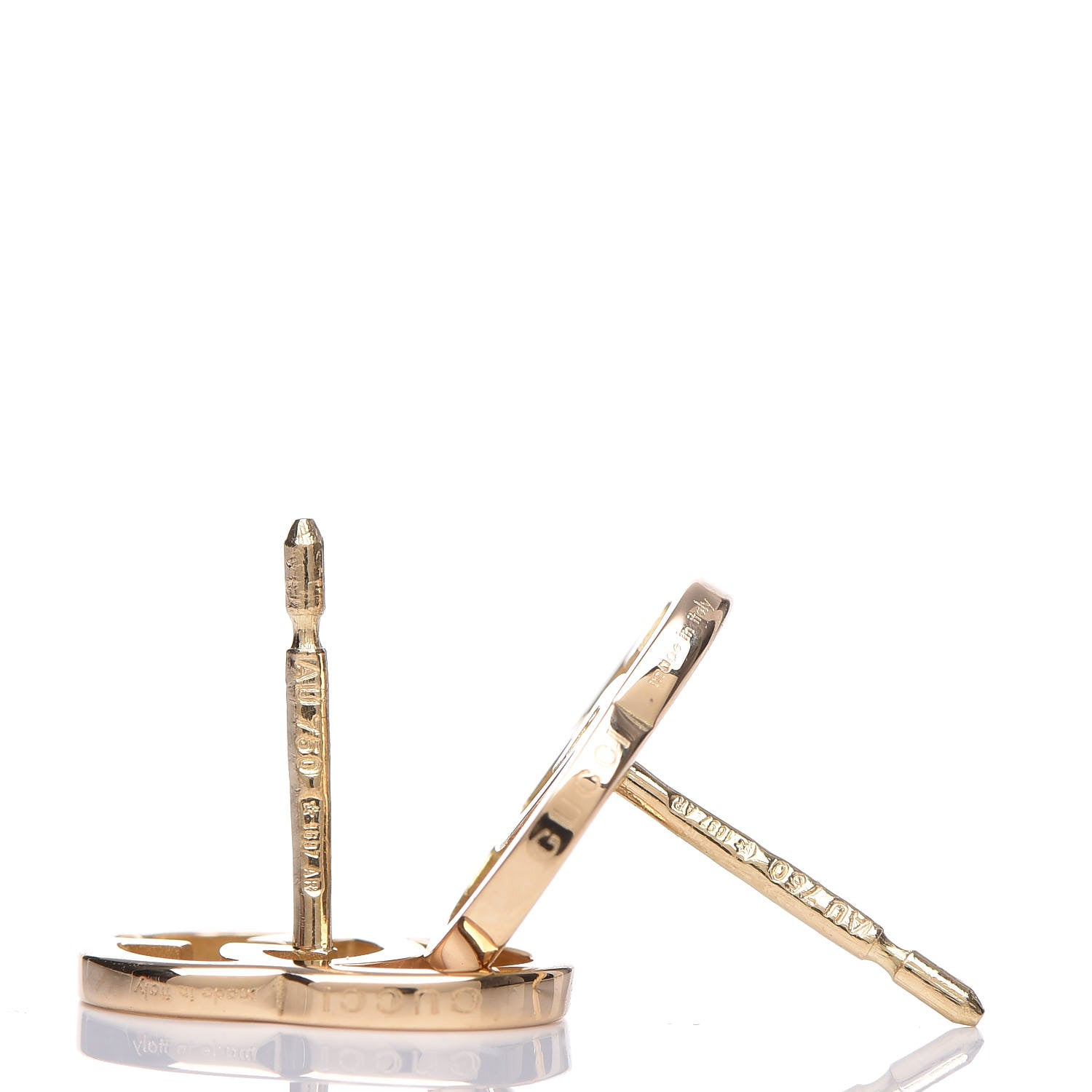 Gucci 18K Yellow Gold GG Tissue Stud Earrings 5 of 5