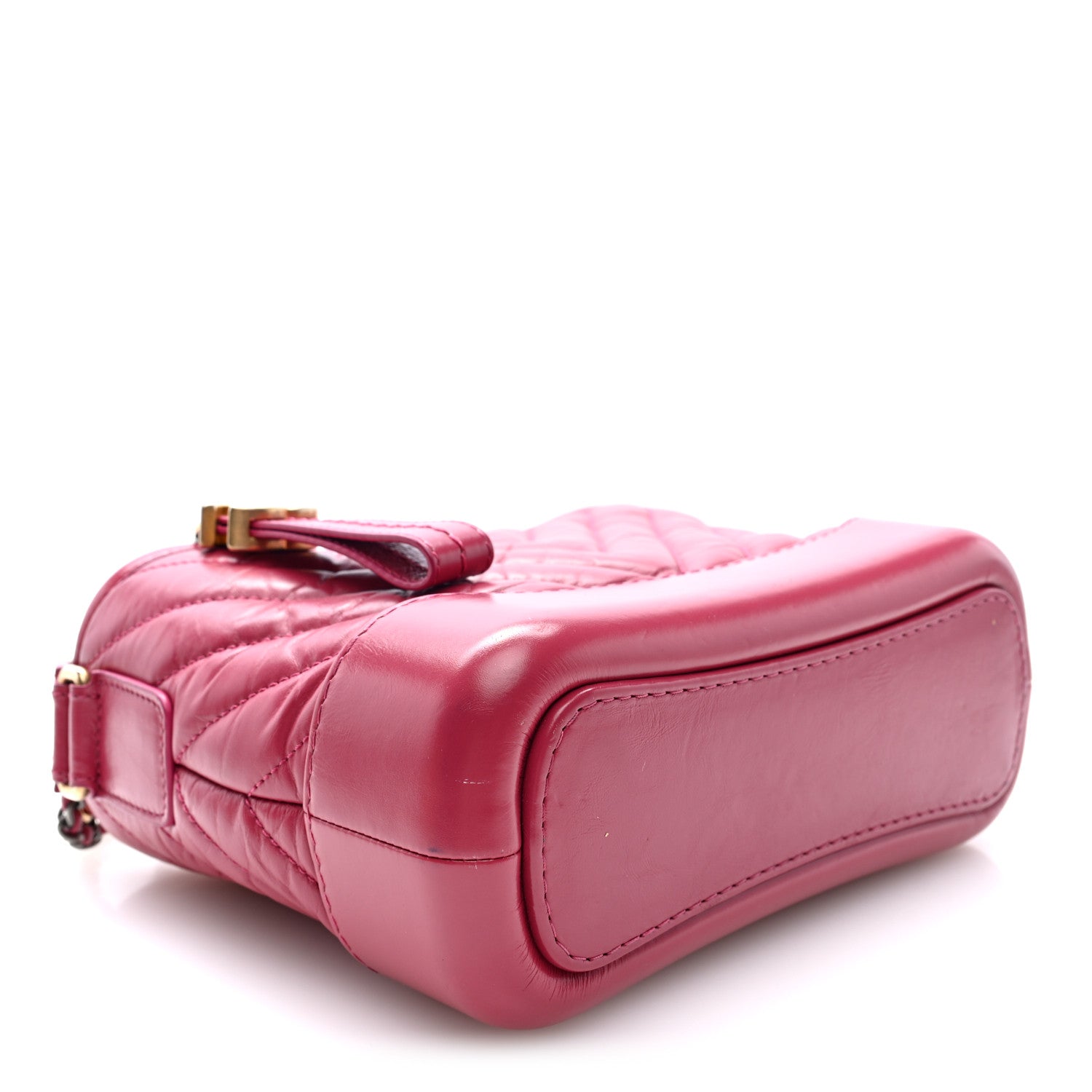 Chanel Aged Calfskin Chevron Quilted Small Gabrielle Hobo Dark Pink 4 of 10