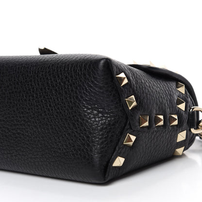 Valentino Garavani Pebbled Calfskin Mini Rockstud Crossbody Bag Black 7 of 9