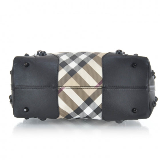 Burberry Nova Check Mega Stud Nickie Tote Black 5 of 9