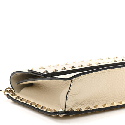 Valentino Garavani Pebbled Calfskin Rockstud Side Slip Crossbody Ivory 9 of 10