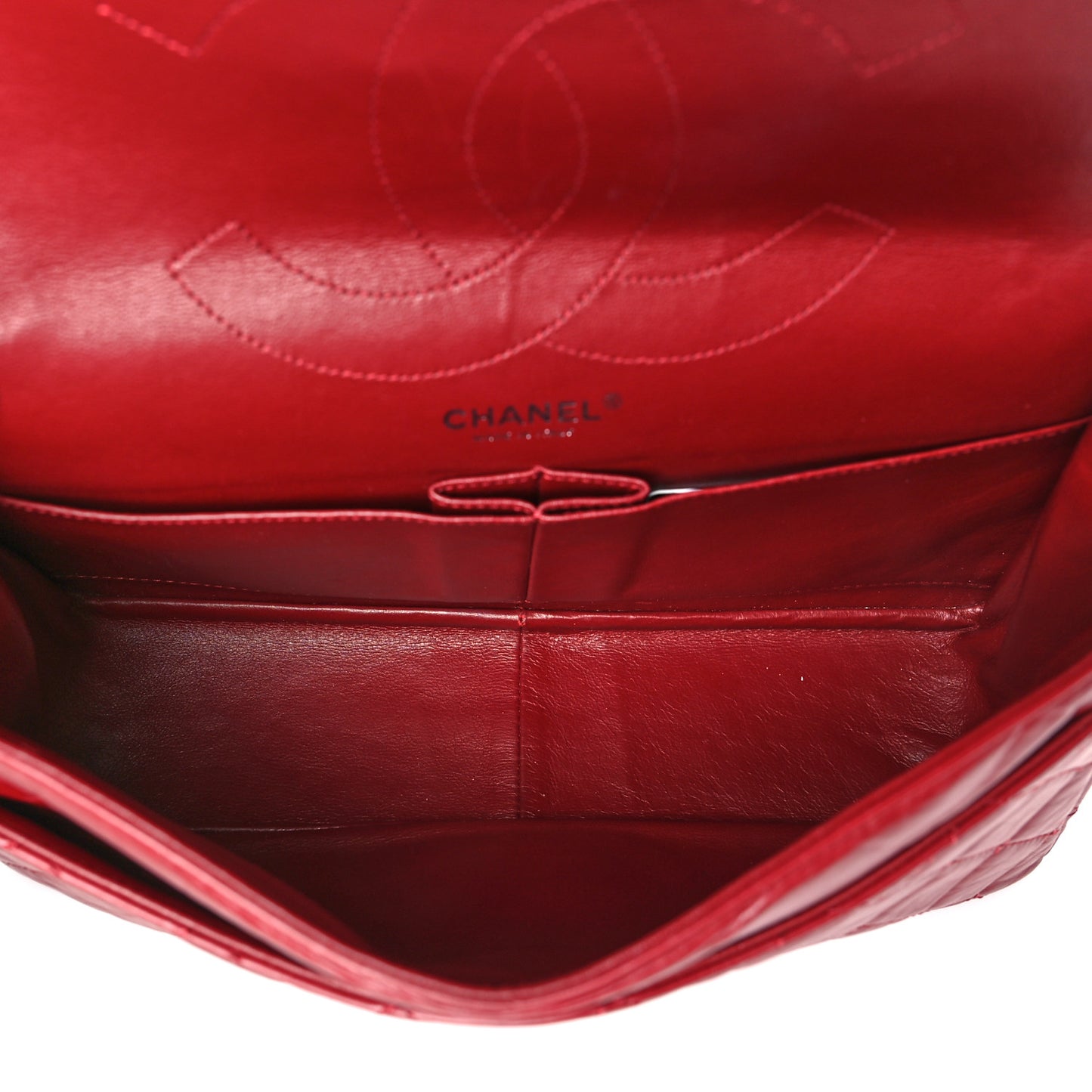 Aged Calfskin Quilted 2.55 Reissue 227 Flap Red