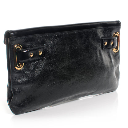 Balenciaga Leather Lune Clutch Black 3 of 7