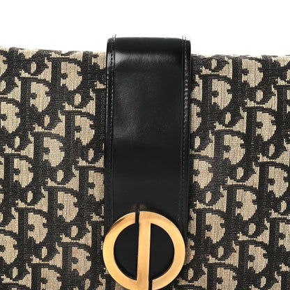 Christian Dior Monogram Flap Clutch Beige Black 7 of 13