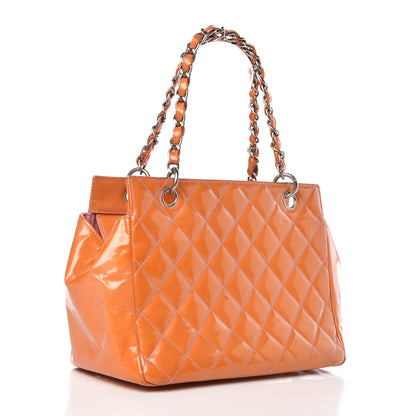 Chanel Patent Quilted Petit Timeless Tote PTT Orange 3 of 23