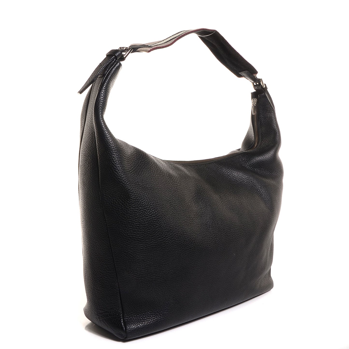 Grainy Leather Calfskin Large Hobo Black