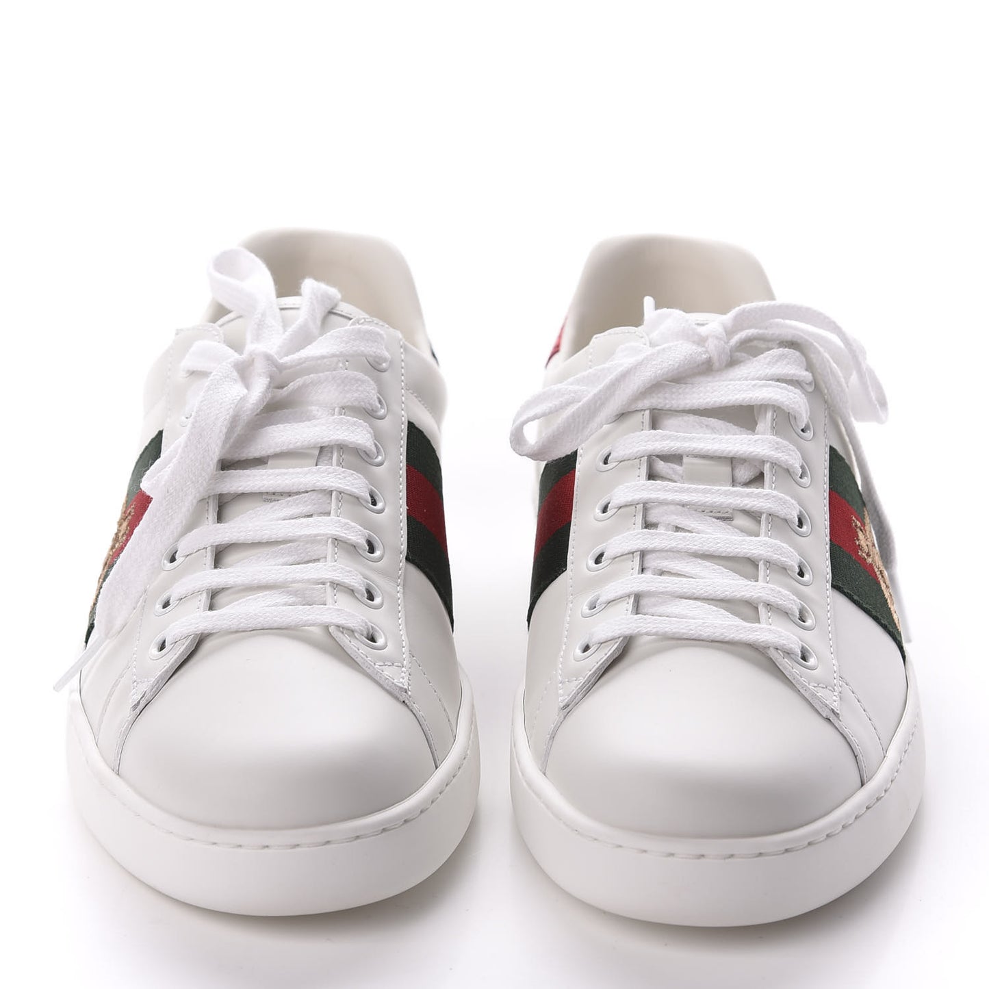 Miro Soft Calfskin Laminated Ayers Web Bee Embroidered Mens Ace Sneakers 8.5 White Red Flame Green