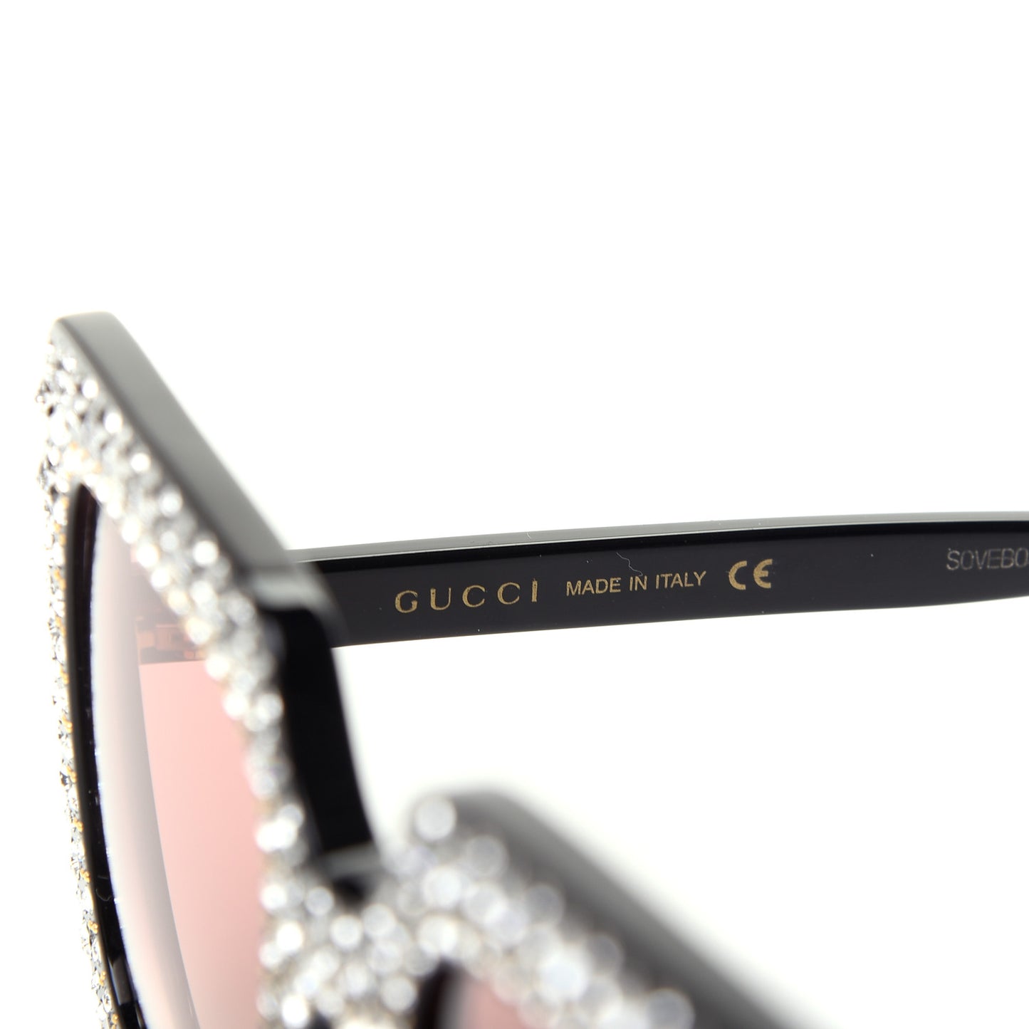 Acetate Crystal Oversize Sunglasses GG0148S Black