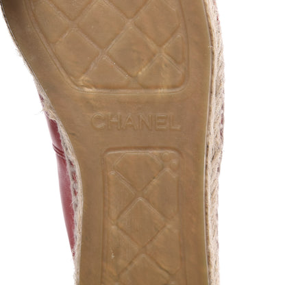 Chanel Lambskin CC Espadrilles 36 Red 7 of 10