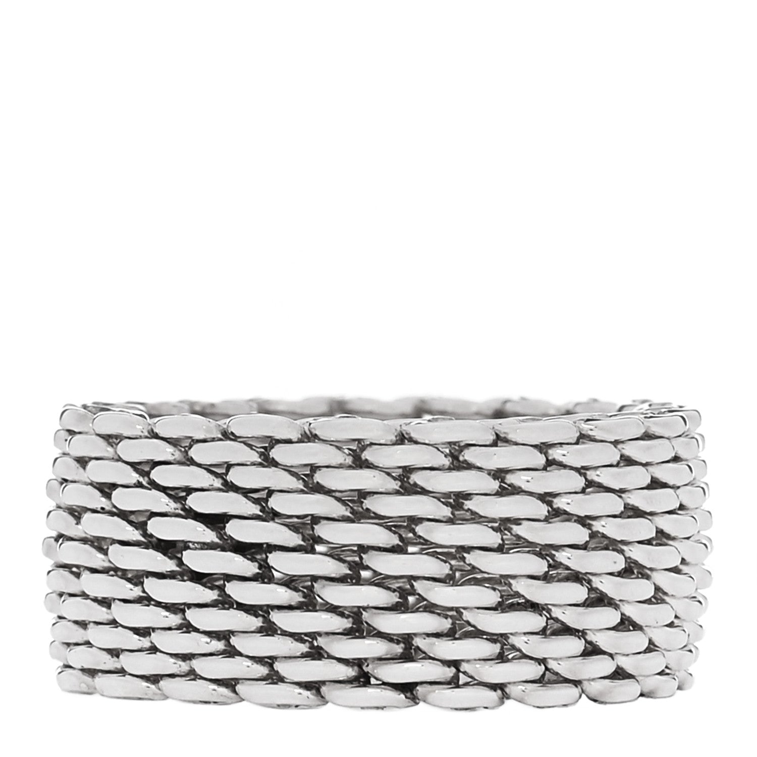 Tiffany Sterling Silver Somerset Mesh Ring 57 8 3 of 4