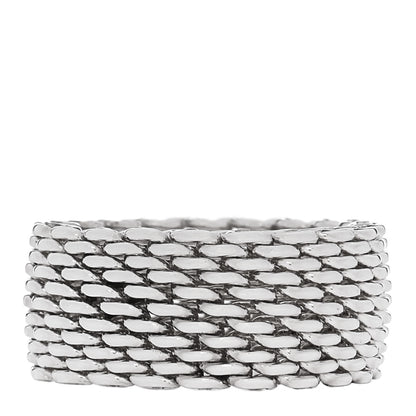 Tiffany Sterling Silver Somerset Mesh Ring 57 8 3 of 4